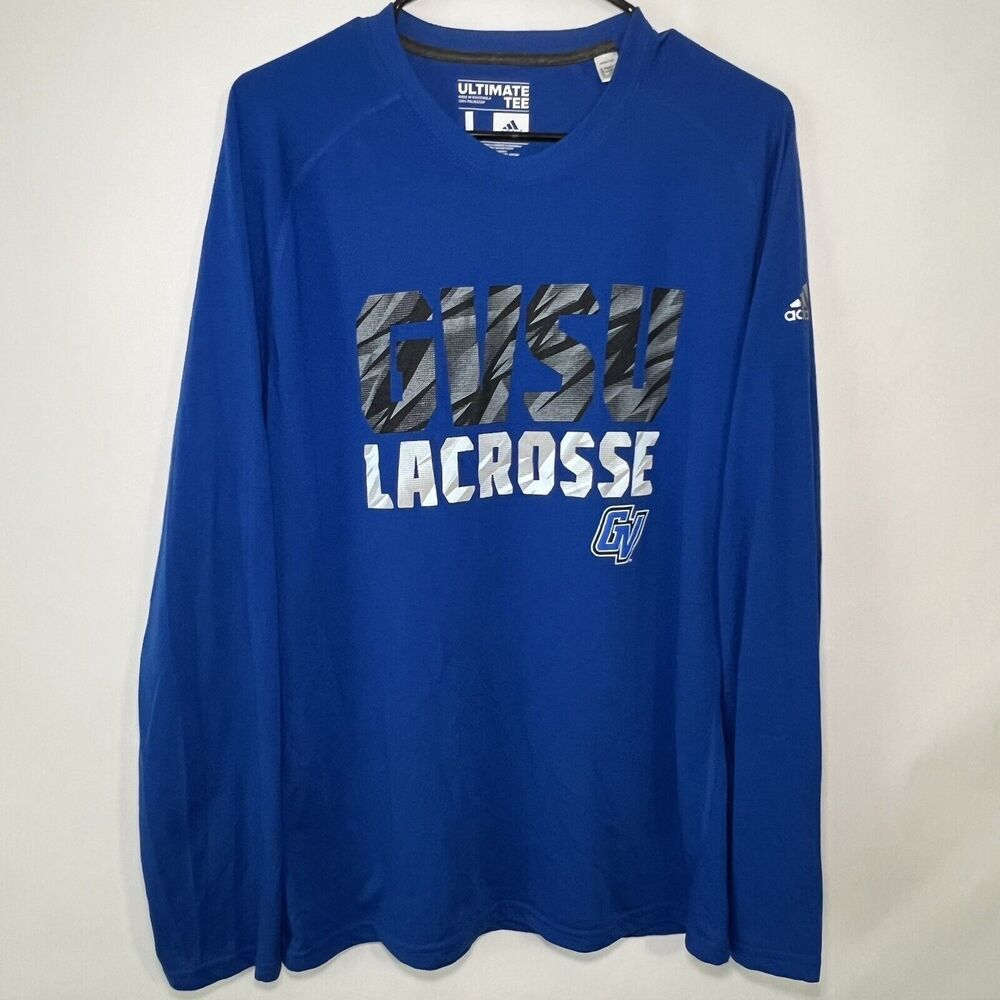Grand Valley State Lakers Lacrosee Adidas Long Sleeve Tee T Shirt Men Size Large